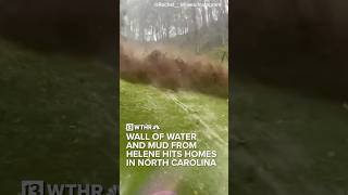 Wall of water and mud from Hurricane Helene slams into homes in North Carolina [upl. by Binni]