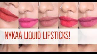 NYKAA MATTE TO LAST LIQUID LIPSTICKS  SWATCHES amp REVIEW  Malvika Sitlani [upl. by Pinter]