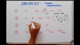 Odd One Out  Number Classification  Reasoning [upl. by Ujawernalo250]