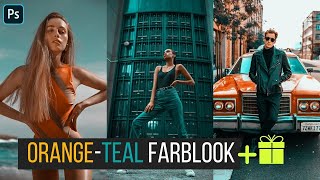 OrangeTeal Farblook mit 1 Klick  🎁Geschenk 🔸 Photoshop Tutorial  GermanDeutsch [upl. by Nylarat696]