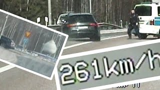 260 kmh CHASE 163 mph Audi RS6 560 HP Spike Strip multiple police officers  laser ⭐⭐⭐⭐⭐ [upl. by Nyrraf]