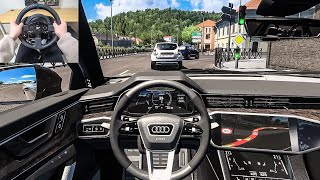 2020 Audi A6  Euro Truck Simulator 2 Steering Wheel Gameplay [upl. by Linet]