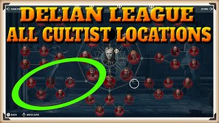 Assassins Creed Odyssey All DELIAN LEAGUE Cultist Locations  Cult Unmasked Trophy  Achievement [upl. by Stila]