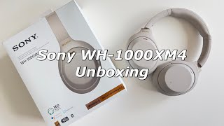 Sony WH1000XM4 Silver Unboxing 🎧 Best noise cancelling headphones 2023 [upl. by Drahser951]