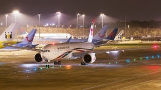 Biman 777300ER S2AFO Landing and take off at Manchester  August 2012 [upl. by Tor]