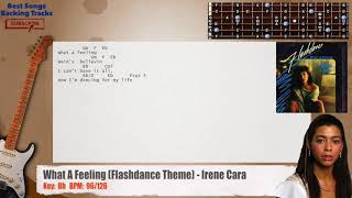 🎸 What A Feeling Flashdance Theme  Irene Cara Guitar Backing Track with chords and lyrics [upl. by Yenruoj]