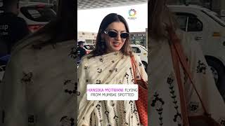 HANSIKA MOTWANI FLYING FROM MUMBAI SPOTTED AT AIRPORT [upl. by Enirahtac]