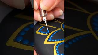 Mandala Art Dot Painting Rocks  Process Video Satisfying ASMR mandala artist viral shorts [upl. by Esirahc]