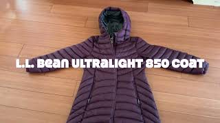 LL Bean Ultralight 850 Down Petite Coat in Burgundy [upl. by Gillan680]