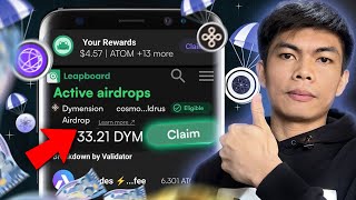 How to claim ATOM Rewards  Dymension Airdrop on Leap Mobile App  Step by Step for Beginners [upl. by Sylera]