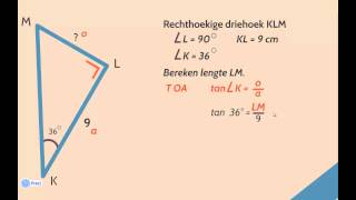 Zijden berekenen met de sinus cosinus en tangens van een hoek [upl. by Kirch]