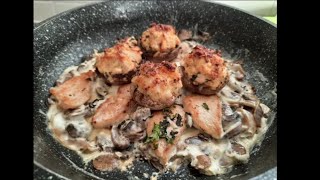 DES CHAMPIGNONS FARCIS A LA SAUCE FORESTIÈRE طبق شانبينيو راقي و بنين [upl. by Ariamoy542]