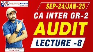 CA Inter AUDIT Lecture 8 BY CA Mohit Shriwastva  Group 2 CA Intermediate For Sep 24Jan 25  PPCA [upl. by Nnayd]