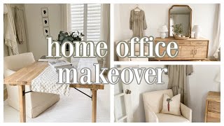 HOME OFFICE MAKEOVER  BEFORE AND AFTER ROOM TRANSFORMATION  DECORATE WITH ME  HOME OFFICE IDEAS [upl. by Yentruocal251]