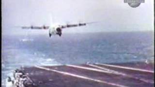 USS Forrestal C130 Hercules Carrier Landing Trials [upl. by Neelloj]