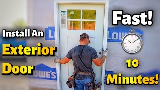 How To Install An Exterior Door In 10 Minutes  Beginners Guide [upl. by Iline346]