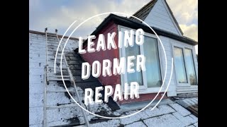 Leaking Roof Dormer Repair  new lead soakers for roof slates shiplap cladding amp EPDM flat roof [upl. by Leber]