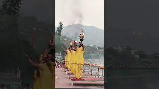 Rishikesh ganga aarti 🙏♥️gangaghat gangariver rishikesh [upl. by Senga]