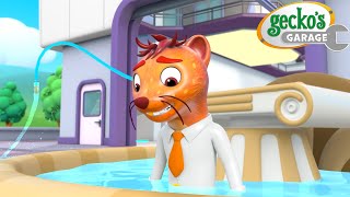 Weasel Water Waste  Geckos Garage  Cartoons For Kids  Toddler Fun Learning [upl. by Enaxor]