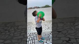 Water balloons in the air challenge [upl. by Nylodnarb]