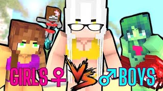 Monster School GIRLS vs BOYS 2 BEACH PARTY SWIMMING CHALLENGE  Minecraft Animation [upl. by Tannenwald]