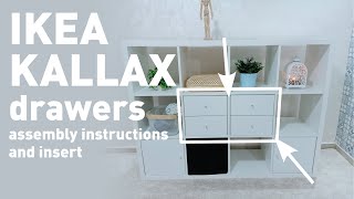 IKEA KALLAX Insert with 2 drawers assembly instructions [upl. by Dnomsaj]