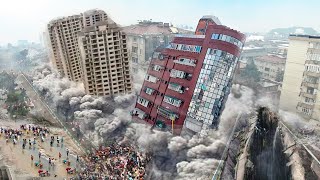 Most Horrific Earthquake in Taiwan Buildings fall right on people Tsunami Warning in Taiwan [upl. by Eleets]