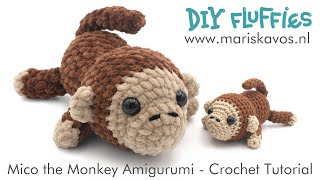 How to crochet a cute monkey Amigurumi tutorial pattern for beginners [upl. by Brosy]