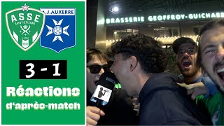 SAINT ETIENNE  AUXERRE ASSE  AJA 31  REACTIONS DAPRESMATCH MICRO SOP [upl. by Aerdnua]