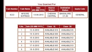 Check Seat Availability amp Train Availability in Indian Railways IRCTC  without logging in [upl. by Xila]