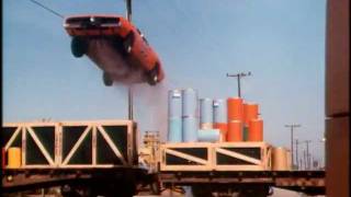 The Dukes of Hazzard General Lee train jump and barrel punt [upl. by Kendall17]