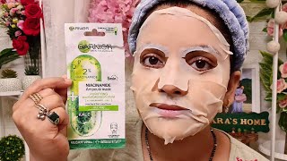 Garnier ampoule sheet mask review  sheet mask for oily skin  purifying amp mattifying sheet mask [upl. by Johannah]