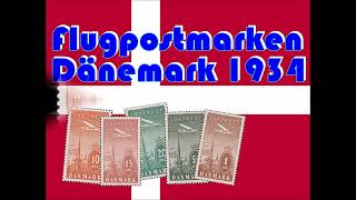 Dänemark Luftpostmarken 1934 MiNr 217  221  Briefmarken Philatelie Stamps Philately [upl. by Opiak]