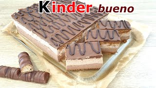 Przepyszne ciasto Kinder Bueno 👌 łatwe i szybkie czekoladowe ciasto bez pieczenia 👍 idealne do kawy [upl. by Ynatirb]