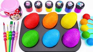 Satisfying Video l How to make Rainbow Lollipop Candy and Glossy Balls into Playdoh Cutting ASMR 1 [upl. by Eniale]