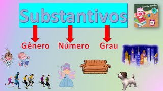 Substantivos  Grau dos substantivos  Gênero  Número  Hora de estudar [upl. by Attinahs]