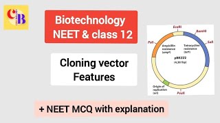 Cloning vector pBR322 Features  Insertional Inactivation Concept  NEET amp Class 12 Biology NCERT [upl. by Seroled]