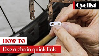 How to use chain quick links Pro tips for removing and installing a chain with a joining link [upl. by Atsyrhc]