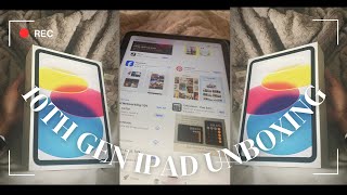 10th gen IPad unboxing blue 64gb  accessories setup 🫶🏽 [upl. by Maury]