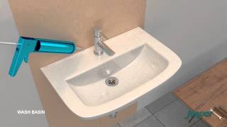 Wash Basin Installation  How to install Jaquar wall mounted wash basin [upl. by Notled]