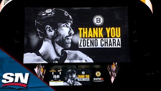 Bruins Honour Longtime Defenceman Zdeno Chara With A Video Ahead Of The Ceremonial Faceoff [upl. by Tootsie82]