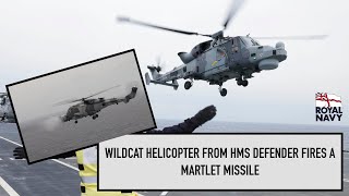 A Wildcat HMA2 from HMS Defender D36 fires the new Martlet missile [upl. by Harold]