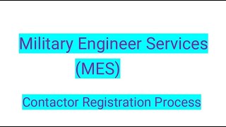 MES Military Engineer Services  Contractor Registration Process ठेकेदार रेजिस्ट्रेशन प्रक्रिया [upl. by Ised]