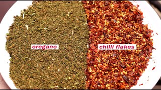 पिज़्ज़ा मसाला रेसिपी chilli flakes and oregano recipe at home dominos pizza seasoning ingredients [upl. by Borlow]