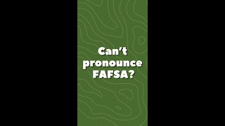 Cant Pronounce FAFSA [upl. by El]