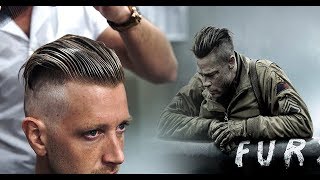 Brad Pitt Hair from FURY  Mens Undercut amp Hairstyle Trend Tutorial NEW 2017 [upl. by Anehsat]