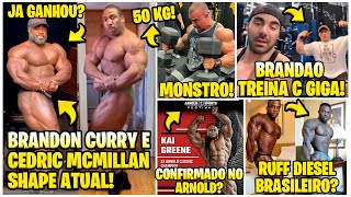 BRANDAO TREINA COM GIGA BRANDON CURRY E CEDRIC SHAPE ATUAL KAI GREENE NO ARNOLD LIVINHO E RUFF E [upl. by Amat]