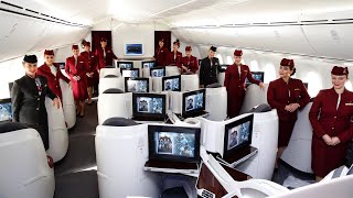 QATAR AIRWAYS Business Class  Boeing 787 Dreamliner from Brussels to Doha trip report in 4K [upl. by Marozik]