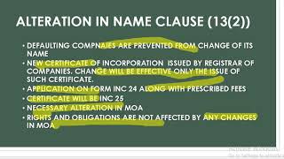 ALTERATION OF MEMORANDUM OF ASSOCIATION 1 ENGLISH COMPANY LAW [upl. by Philbin]