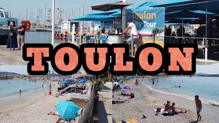 Toulon France 🇫🇷 Full city tour Toulon 4K  The little trains of Toulon [upl. by Aralk]